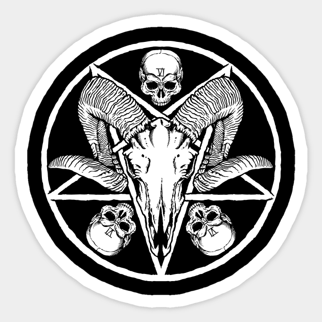 Skull Pentagram Sticker by ZugArt01